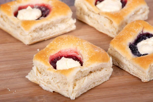 Assortment of sweet Kolache, Czech pastry cakes — Stock Photo, Image
