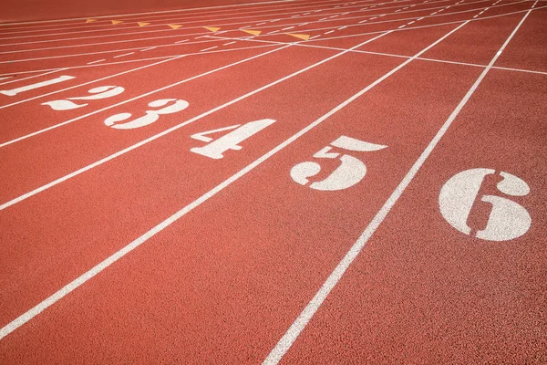 Laufstrecke, Leichtathletik oder Leichtathletik-Startlinie — Stockfoto