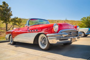 Red vintage 1955 Buick convertible classic car