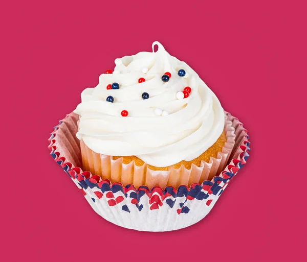 Patriottico Luglio Festa Commemorativa Cupcake Con Rosso Bianco Blu Tema — Foto Stock