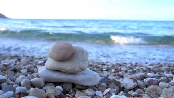 石头和海浪 — 图库视频影像