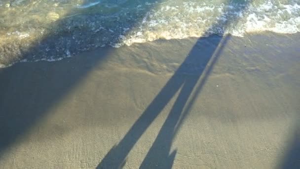 Ombra Piedi Vicino Alla Spiaggia — Video Stock