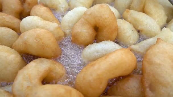 Turco Tradicional Comida Donut Chamado Lokma — Vídeo de Stock