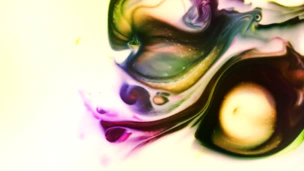 抽象神秘的水墨涂料爆炸传播 — 图库视频影像