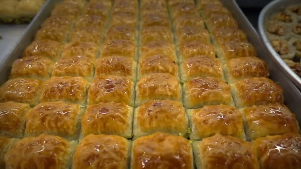Μπακλαβάς Τουρκικό Παραδοσιακό Γλυκό — Αρχείο Βίντεο