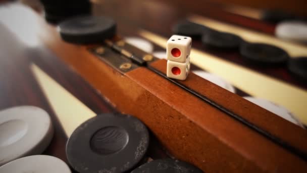 Dices Tablero Backgammon — Vídeos de Stock