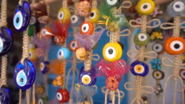 Colorful Evil Eye Bead Amulet — Stock Video