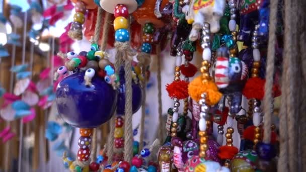 Colorful Evil Eye Bead Amulet — Stock Video