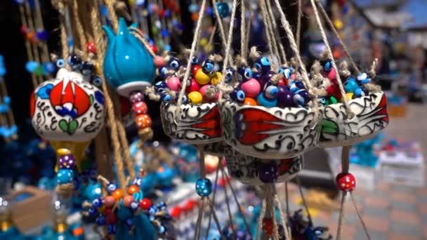 Colorful Evil Eye Bead Amulet — Stock Video