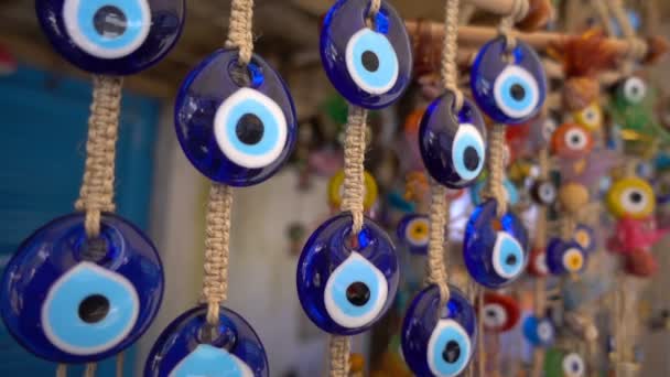 Colorful Evil Eye Bead Amulet — Stock Video