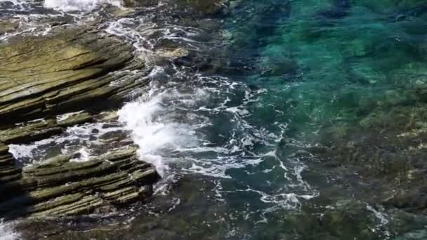 Onde Rocce Sul Mare — Video Stock