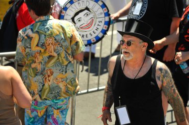 NEW YORK, NY - JUNE 16: Artistic Director Dick Zigun at the 36th annual Mermaid Parade in Coney Island on June 16, 2018 in New York City. 