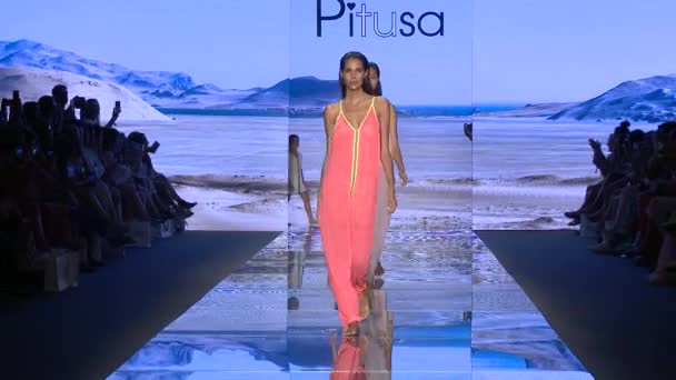 Miami Beach Julho Model Walks Runway Pitusa Swim Paraiso Fasion — Vídeo de Stock