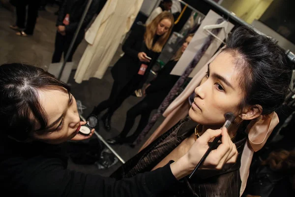 Nova Iorque Fevereiro Atmospere Geral Nos Bastidores Desfile Moda Bevza — Fotografia de Stock