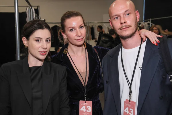 New York February Designer Svitlana Bevza Her Team Backstage Bevza — Stock Photo, Image