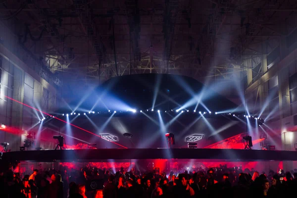 New York February View Runway Space Ship Lasers Philipp Plein — Stock Photo, Image