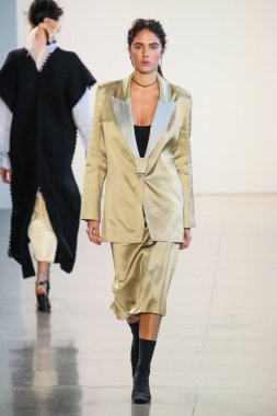 New York, Ny - 12 Şubat: Manken New York moda haftası sırasında Bevza için pist yürür: gösterir Galerisi II 12 Şubat 2018 NYC üzerinde bahar Studios.