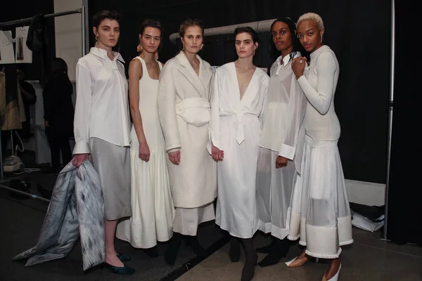 Nueva York Febrero General Atmospere Backstage Desfile Moda Bevza Durante — Foto de Stock