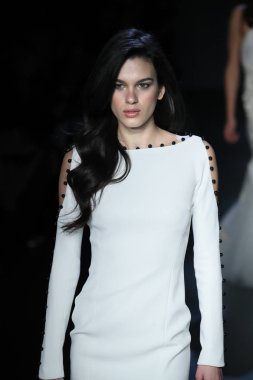 New York, Ny - Şubat 08: Modelleri yürüyüş Pamella Roland piste Şubat 2018 New York moda haftası Pier 59 8 Şubat 2018 tarihinde New York'ta, pist final.