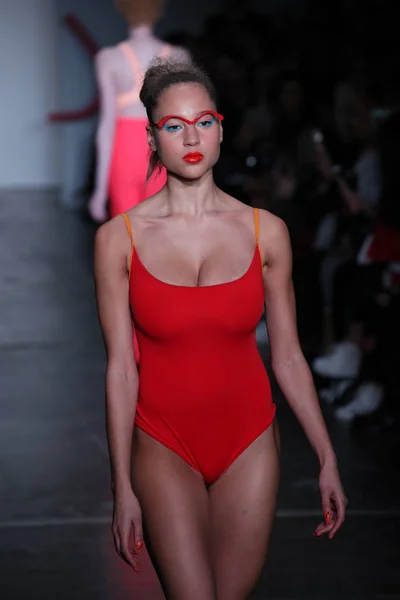 Nowy Jork Luty Model Spacery Pasa Startowego Dla Chromat Podczas — Zdjęcie stockowe