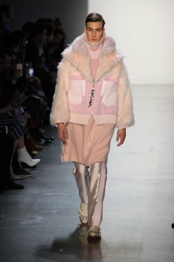 New York, Ny - Şubat 10: Manken pist oğlu Jung Wan için New York moda haftası sırasında yürür: gösterir Galerisi ben New York'ta 10 Şubat 2018 bahar stüdyolarında.