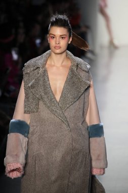 New York, Ny - Şubat 10: Manken pist oğlu Jung Wan için New York moda haftası sırasında yürür: gösterir Galerisi ben New York'ta 10 Şubat 2018 bahar stüdyolarında.