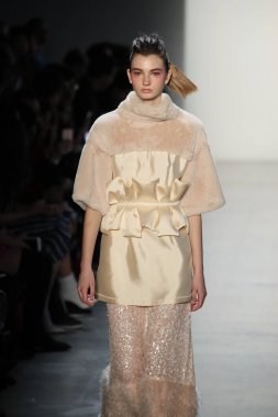 New York, Ny - Şubat 10: Manken pist oğlu Jung Wan için New York moda haftası sırasında yürür: gösterir Galerisi ben New York'ta 10 Şubat 2018 bahar stüdyolarında.