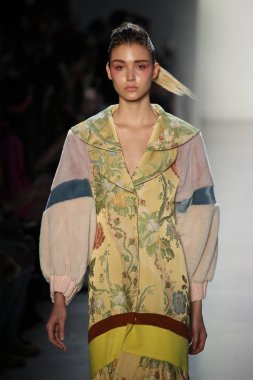 New York, Ny - Şubat 10: Manken pist oğlu Jung Wan için New York moda haftası sırasında yürür: gösterir Galerisi ben New York'ta 10 Şubat 2018 bahar stüdyolarında.