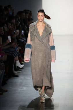 New York, Ny - Şubat 10: Manken pist oğlu Jung Wan için New York moda haftası sırasında yürür: gösterir Galerisi ben New York'ta 10 Şubat 2018 bahar stüdyolarında.