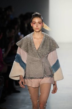 New York, Ny - Şubat 10: Manken pist oğlu Jung Wan için New York moda haftası sırasında yürür: gösterir Galerisi ben New York'ta 10 Şubat 2018 bahar stüdyolarında.