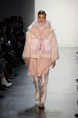 New York, Ny - Şubat 10: Manken pist oğlu Jung Wan için New York moda haftası sırasında yürür: gösterir Galerisi ben New York'ta 10 Şubat 2018 bahar stüdyolarında.