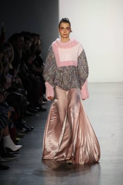 New York, Ny - Şubat 10: Manken pist oğlu Jung Wan için New York moda haftası sırasında yürür: gösterir Galerisi ben New York'ta 10 Şubat 2018 bahar stüdyolarında.