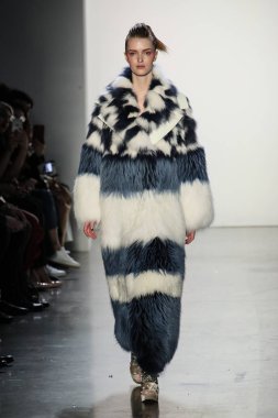 New York, Ny - Şubat 10: Manken pist oğlu Jung Wan için New York moda haftası sırasında yürür: gösterir Galerisi ben New York'ta 10 Şubat 2018 bahar stüdyolarında.
