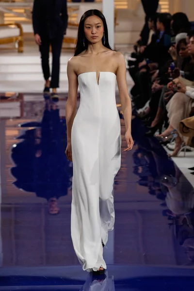 New York February Model Walks Runway Ralph Lauren Spring Summer — Stock Photo, Image