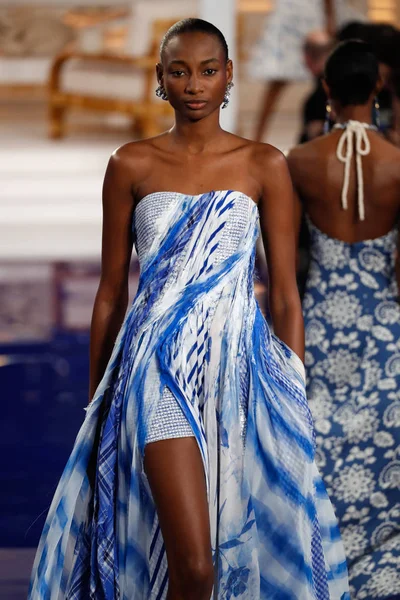 New York February Model Walks Runway Ralph Lauren Spring Summer — Stock Photo, Image