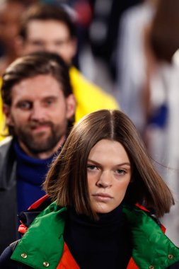 New York, Ny - 12 Şubat: Modelleri yürüyüş Ralph Lauren ilkbahar/yaz 18 moda gösterisi sırasında New York moda haftası 12 Şubat 2018 tarihinde New York'ta, pist final.