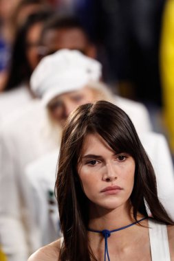 New York, Ny - 12 Şubat: Modelleri yürüyüş Ralph Lauren ilkbahar/yaz 18 moda gösterisi sırasında New York moda haftası 12 Şubat 2018 tarihinde New York'ta, pist final.