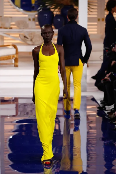 New York February Model Walks Runway Ralph Lauren Spring Summer — Stock Photo, Image