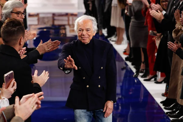 New York Februari Designern Ralph Lauren Promenader Banan Vid Ralph — Stockfoto