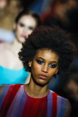 New York, Ny - 12 Şubat: Modelleri yürüyüş pist final Carolina Herrera New York moda haftası sırasında için: gösterir, Museum of Modern Art 12 Şubat 2018 tarihinde New York'ta.