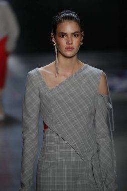 New York, Ny - 11 Şubat: Manken Prabal Gurung sonbahar 2018 galeride giyen pist yürür ben New York'ta 11 Şubat 2018 bahar stüdyolarında.