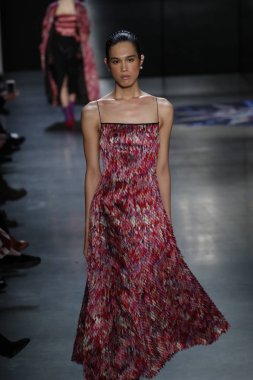 New York, Ny - 11 Şubat: Manken Prabal Gurung sonbahar 2018 galeride giyen pist yürür ben New York'ta 11 Şubat 2018 bahar stüdyolarında.