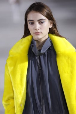 New York, Ny - 11 Şubat: Manken Tibi sonbahar 2018 Pier 17, 11 Şubat 2018 New York'ta giyen pist yürür.