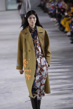 New York, Ny - 11 Şubat: Manken Tibi sonbahar 2018 Pier 17, 11 Şubat 2018 New York'ta giyen pist yürür.