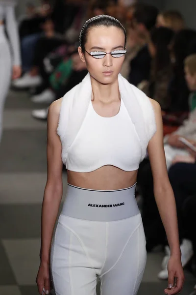 New York Februari Modell Går Banan Vid Alexander Wang Modevisning — Stockfoto