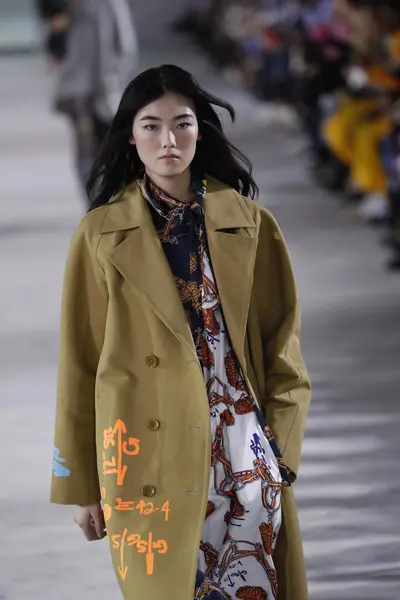 New York February Model Walks Runway Wearing Tibi Fall 2018 — Stock Photo, Image