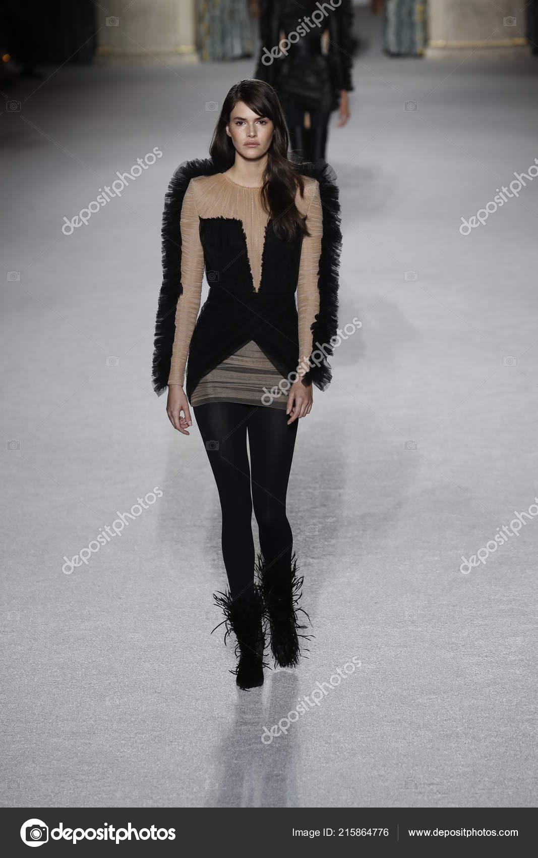 Paris France March Kaia Gerber Walks Runway Balmain Show Part – Stock