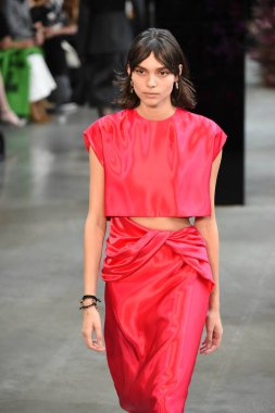 New York, Ny - Şubat 09: Manken Jason Wu sonbahar 2018 galeride giyen pist yürür ben New York'ta 9 Şubat 2018 bahar stüdyolarında. 