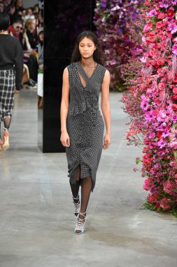 New York, Ny - Şubat 09: Manken Jason Wu sonbahar 2018 galeride giyen pist yürür ben New York'ta 9 Şubat 2018 bahar stüdyolarında. 