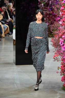 New York, Ny - Şubat 09: Manken Jason Wu sonbahar 2018 galeride giyen pist yürür ben New York'ta 9 Şubat 2018 bahar stüdyolarında. 